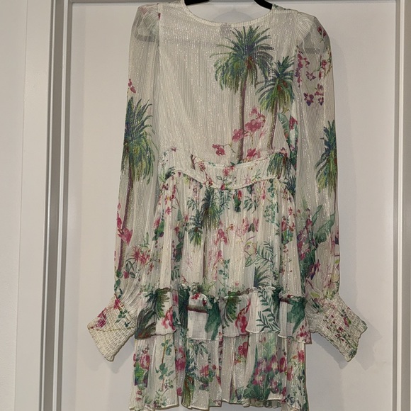 HEMANT & NANDITA 
Zaina Botanical Chiffon Mini Dress 🤩 NWT - Picture 8 of 10
